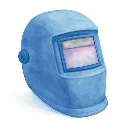 Water color illustrative image of a generic CHICAGO ELECTRIC Blue Design Auto-Darkening Welding Helmet