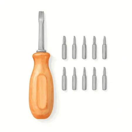 Water color illustrative image of a generic Bolstered Screwdriver Set, 8 Piece