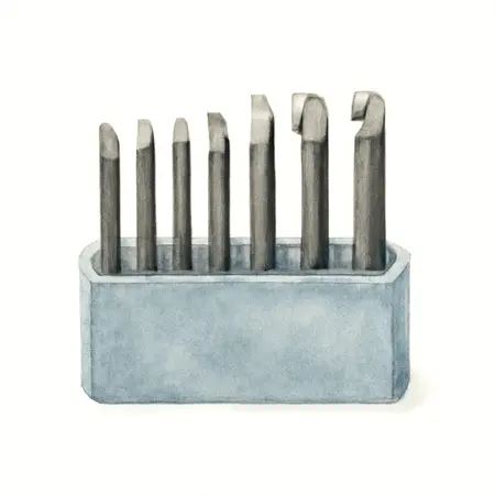 Water color illustrative image of a generic Boring Bar Set with 1/2 in. Shank, 9 Pc.