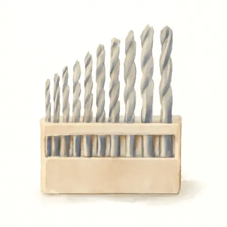 Water color illustrative image of a generic Brad Point Wood Drill Bit Set, 29 Piece