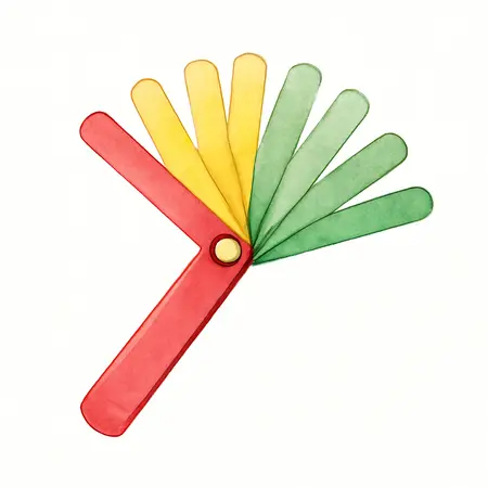 Water color illustrative image of a generic Brake Lining Thickness Gauge Set