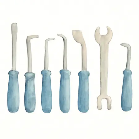 Water color illustrative image of a generic PITTSBURGH Brake Tool Set, 7 Piece