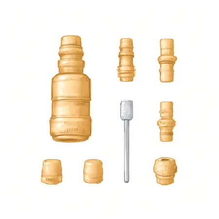 Water color illustrative image of a generic Brass Air Tool Accessory Kit, 12 Piece