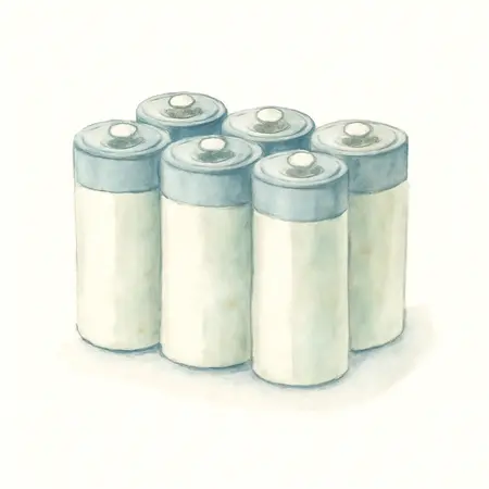 Water color illustrative image of a generic C Zinc Chloride Batteries, 6 Pack