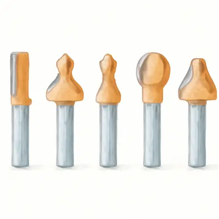 Water color illustrative image of a generic Carbide Router Bit Set, 5 Pc.