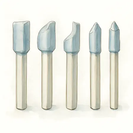 Water color illustrative image of a generic Carbide Router Bit Set, 5 Pc.