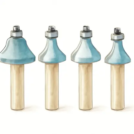 Water color illustrative image of a generic Carbide Tip Decorative Router Bit Set, 4-Piece