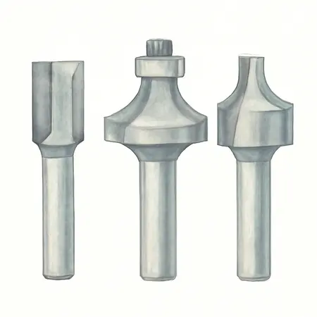 Water color illustrative image of a generic Carbide Tip Doormaker Stile/Raised Panel Router Bit Set, 3-Piece