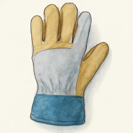 Water color illustrative image of a generic Chainsaw Protection Work Gloves, Large