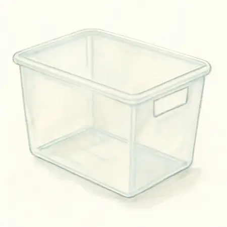 Water color illustrative image of a generic Clear Stacking Bin