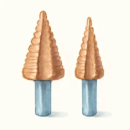 Water color illustrative image of a generic Cobalt Steel Step Drill Bit Set, 2 Piece