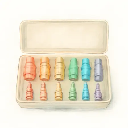 Water color illustrative image of a generic Color-Coded Industrial Coupler and Plug Kit, 14 Pc.