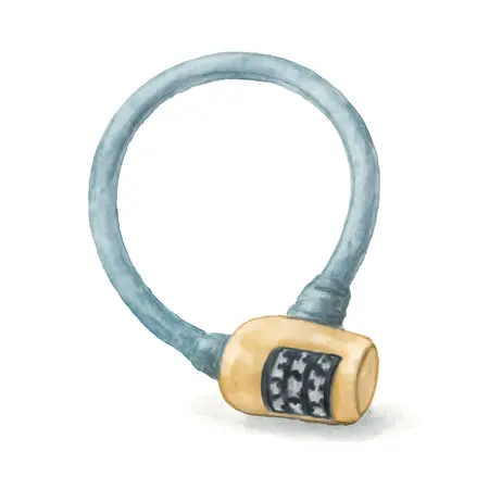 Water color illustrative image of a generic Combination Cable Bike Lock