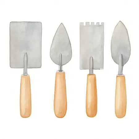 Water color illustrative image of a generic Concrete Hand Tool Set, 4 Piece