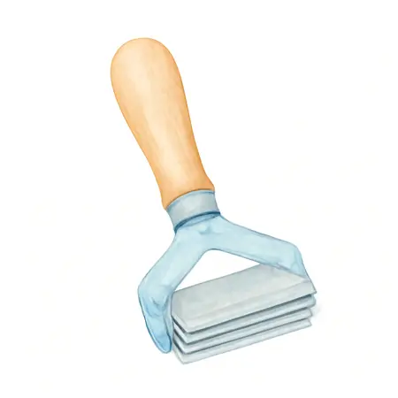 Water color illustrative image of a generic Contour Scraper with 6 Blades