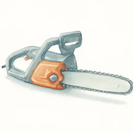 Water color illustrative image of a generic 14.5 Amp 16 in. Electric Chainsaw