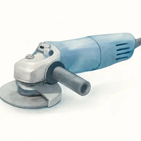 Water color illustrative image of a generic Corded 4-1/2 in. to 6 in.  13 Amp Angle Grinder with Trigger Grip