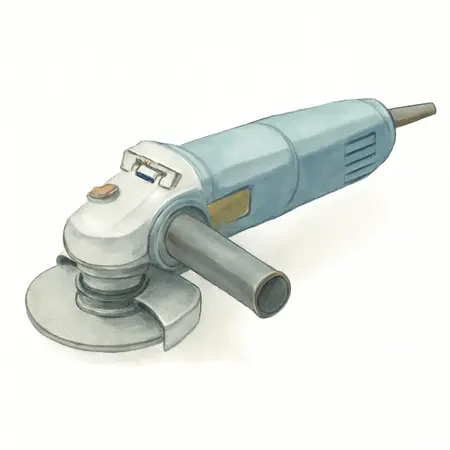 Water color illustrative image of a generic 8 Amp 4-1/2 in. Paddle Switch Angle Grinder