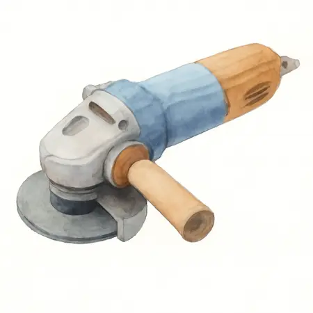 Water color illustrative image of a generic 15  Amp 7 in.  Trigger Grip Angle Grinder with 180° Rotating Body