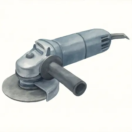 Water color illustrative image of a generic 15 Amp 7 in./9 in.  Trigger Grip Angle Grinder