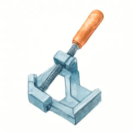 Water color illustrative image of a generic Corner Clamp with Quick Release