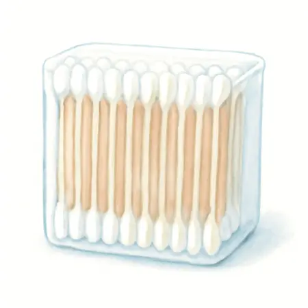 Water color illustrative image of a generic Cotton Swab Assortment, 175 Piece