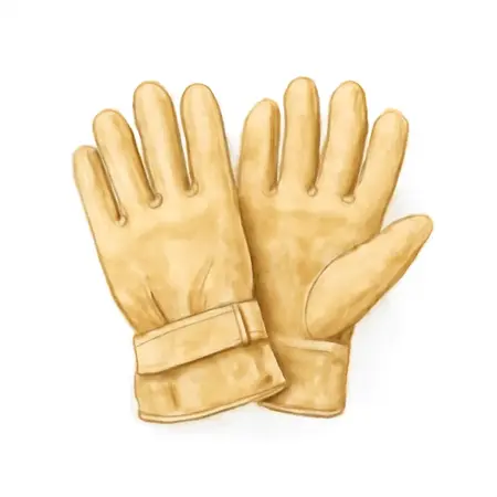 Water color illustrative image of a generic Cowhide Ball-and-Tape Adjustable-Wrist Gloves, X-Large