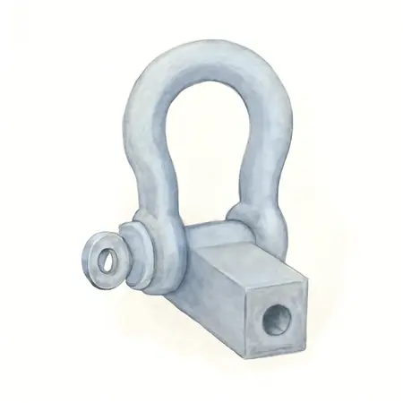 Water color illustrative image of a generic D Shackle Receiver Hitch