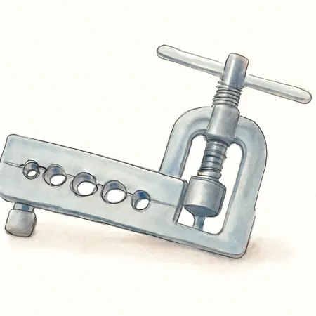 Water color illustrative image of a generic Deluxe Brake Flaring Tool Kit