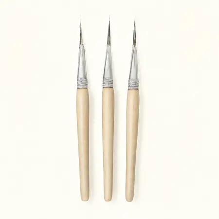 Water color illustrative image of a generic Detail Brush Set, 3 Piece