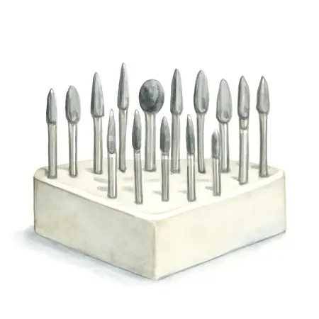 Water color illustrative image of a generic WARRIOR Diamond Point Rotary Bit Set, 20 Piece