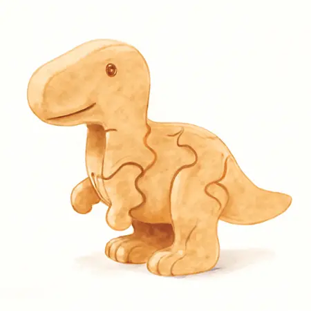 Water color illustrative image of a generic Dinosaur Wood Puzzle