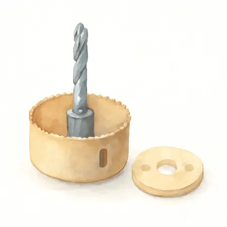 Water color illustrative image of a generic Door Lock Installation Kit