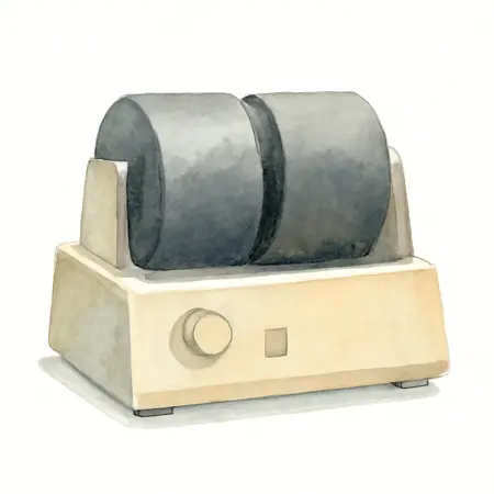 Water color illustrative image of a generic Dual-Drum Rotary Rock Tumbler