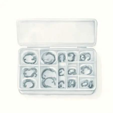 Water color illustrative image of a generic E-Clip Assortment, 300 Piece