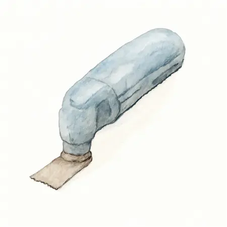 Water color illustrative image of a generic Electrical Box Cut-Out Saw for Oscillating Multi-Tools