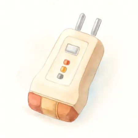 Water color illustrative image of a generic Electrical Receptacle Tester with GFCI Diagnosis
