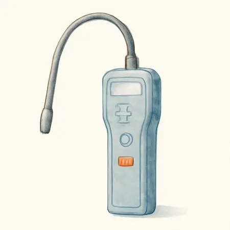 Water color illustrative image of a generic Electronic Refrigerant Leak Detector
