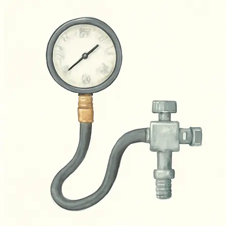 Water color illustrative image of a generic Engine and Transmission Oil Pressure Test Kit