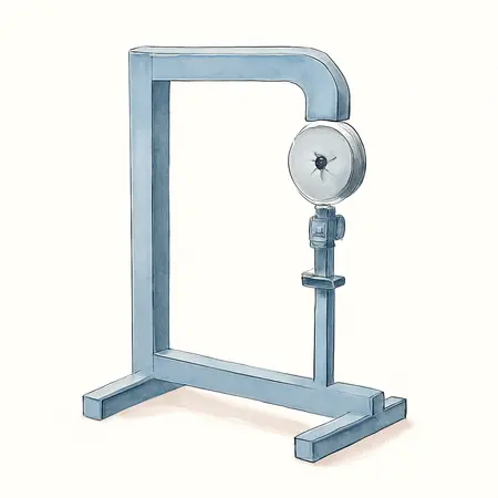 Water color illustrative image of a generic English Wheel Kit with Stand