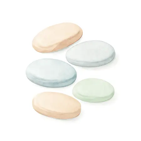 Water color illustrative image of a generic Flat Soap Stones, 5 Piece