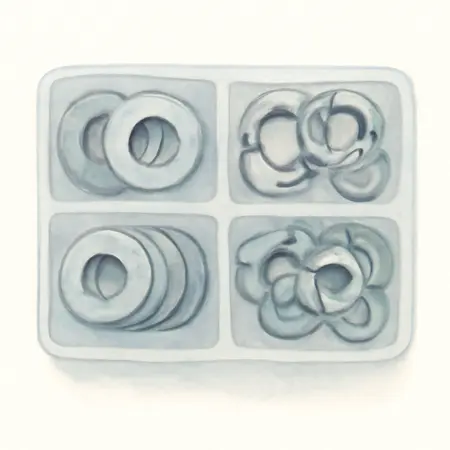 Water color illustrative image of a generic Flat and Lock Washers, 250 Piece