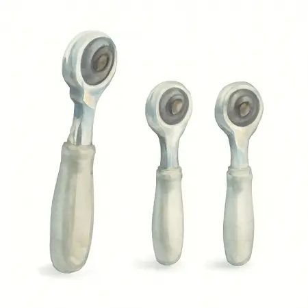 Water color illustrative image of a generic Flex Head Stubby Ratchet Set, 3 Piece