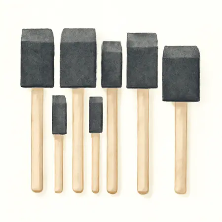 Water color illustrative image of a generic Foam Brush Kit, 9 Pc.