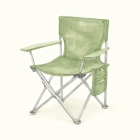Water color illustrative image of a generic Foldable Aluminum Sports Chair, Green