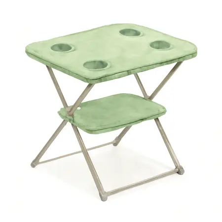 Water color illustrative image of a generic Foldable Camping Table, Green