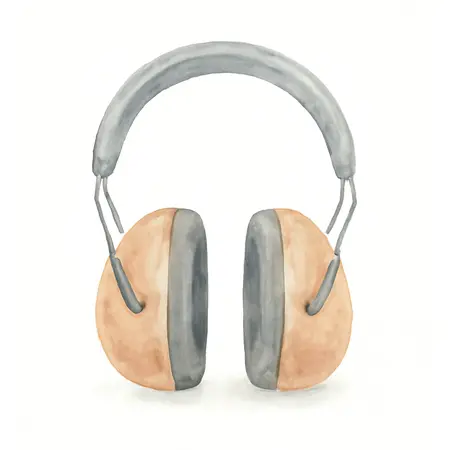 Water color illustrative image of a generic Foldable Ear Muffs