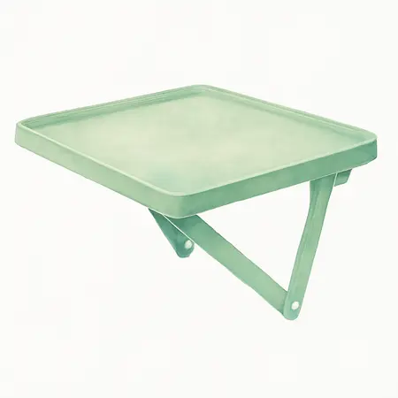 Water color illustrative image of a generic U.S. GENERAL Folding Side Tray for 4 Drawer Tech Cart, Green