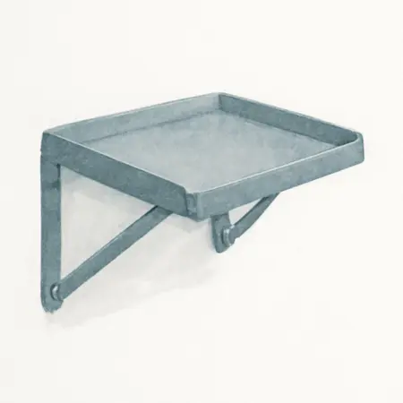 Water color illustrative image of a generic Folding Side Tray for Tool Cart, Slate Gray