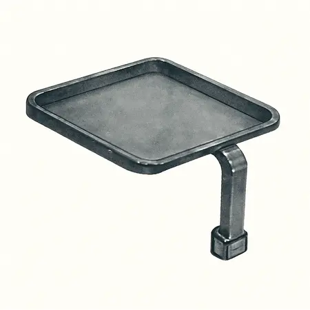 Water color illustrative image of a generic Folding Side Tray for Tool Carts, Black
